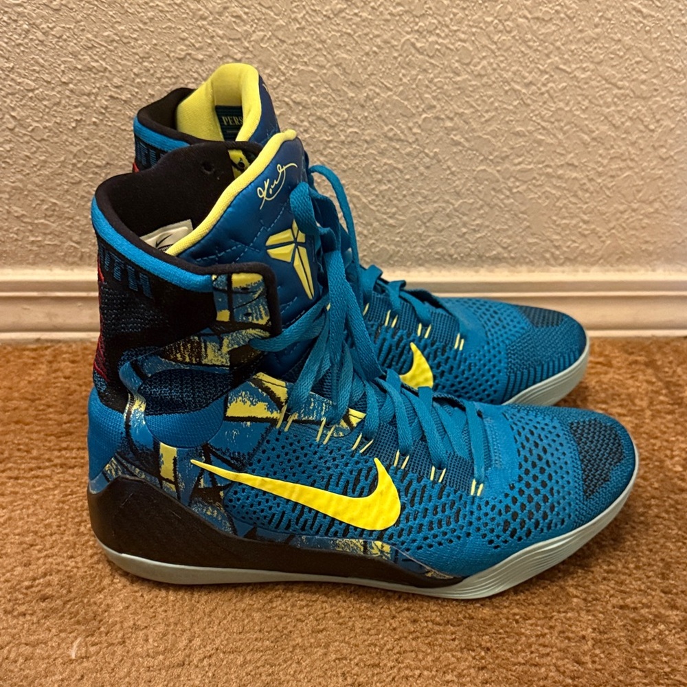 Nike KOBE IX ELITE Neo Turquoise/Volt Basketball Shoes Size 11.5 - Picture 4 of 10